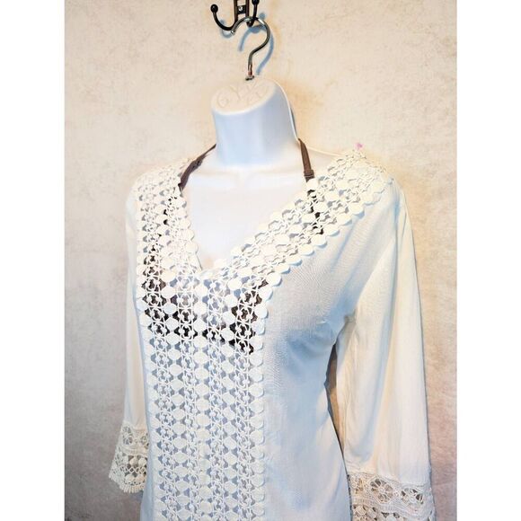 Solitaire swim see-through white tunic medium - Picture 3 of 6